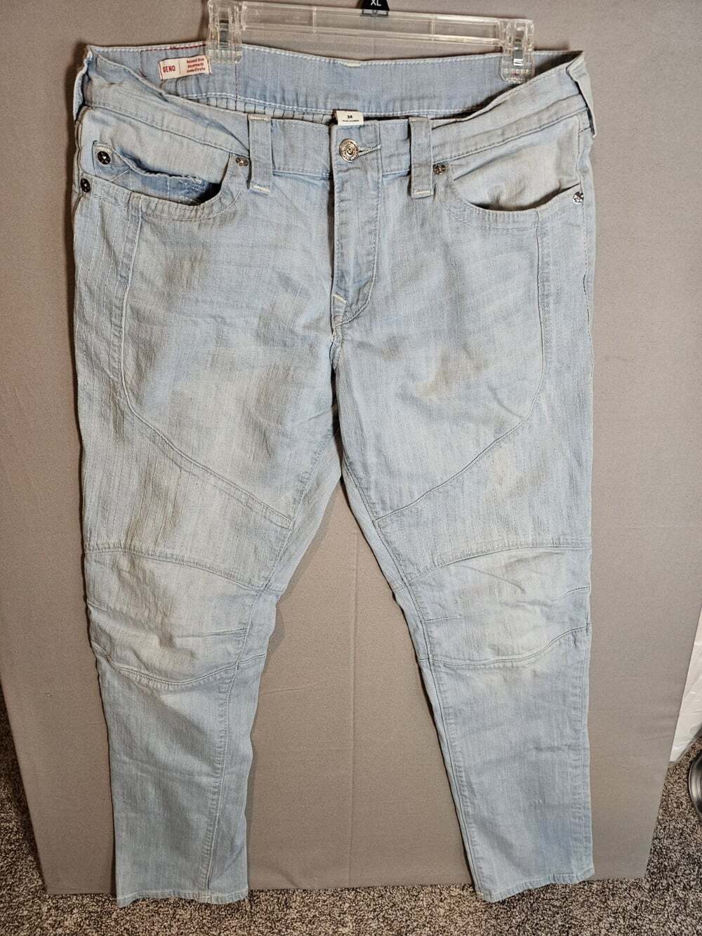 True Religion Jeans Mens 34 Geno Originals Denim Blue Relaxed Slim Fit